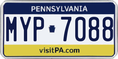 PA license plate MYP7088