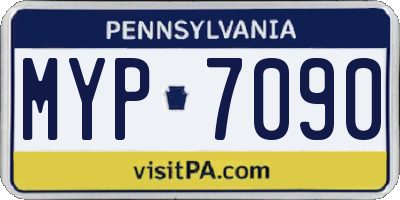 PA license plate MYP7090