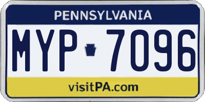 PA license plate MYP7096