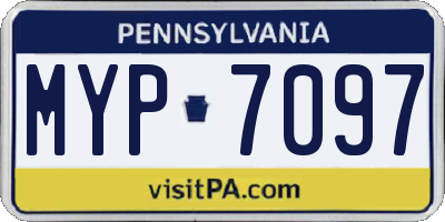 PA license plate MYP7097