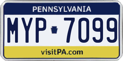 PA license plate MYP7099
