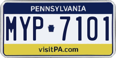 PA license plate MYP7101