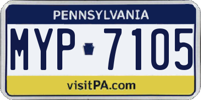 PA license plate MYP7105