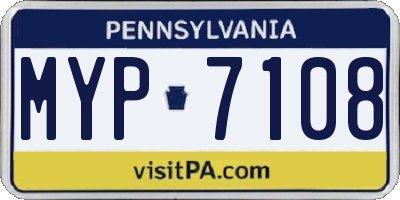 PA license plate MYP7108
