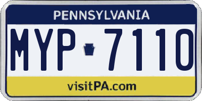 PA license plate MYP7110