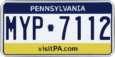 PA license plate MYP7112