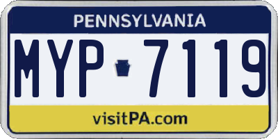 PA license plate MYP7119