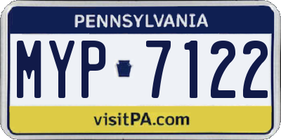 PA license plate MYP7122