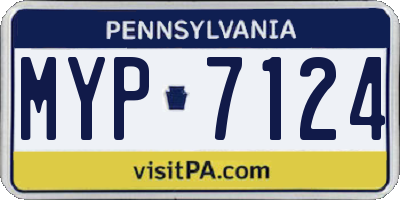 PA license plate MYP7124