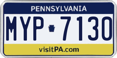 PA license plate MYP7130