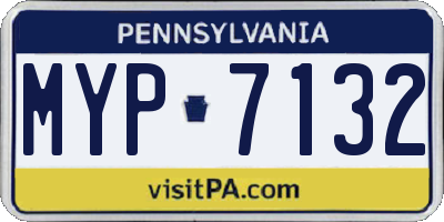 PA license plate MYP7132