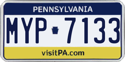 PA license plate MYP7133