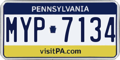 PA license plate MYP7134