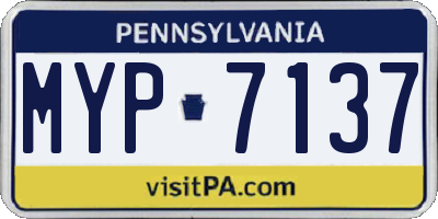 PA license plate MYP7137