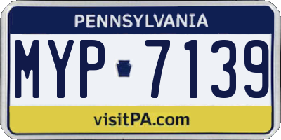 PA license plate MYP7139