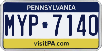 PA license plate MYP7140