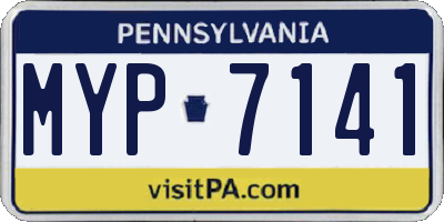 PA license plate MYP7141