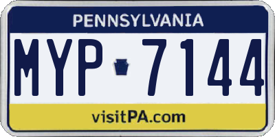 PA license plate MYP7144