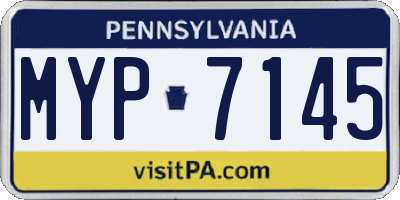 PA license plate MYP7145