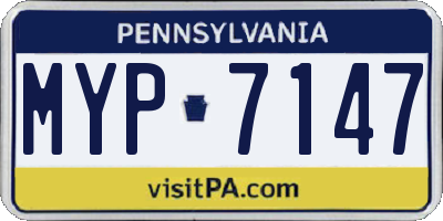 PA license plate MYP7147