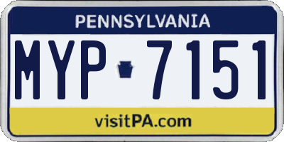 PA license plate MYP7151