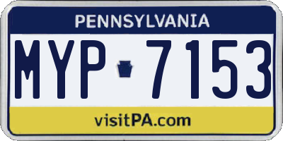 PA license plate MYP7153