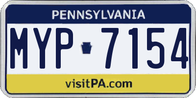 PA license plate MYP7154