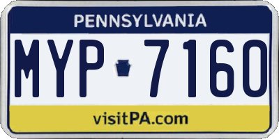 PA license plate MYP7160