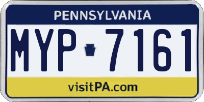 PA license plate MYP7161