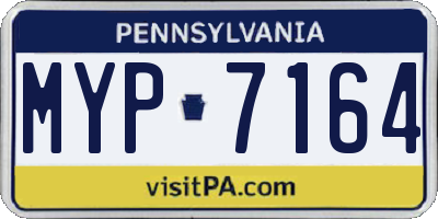 PA license plate MYP7164