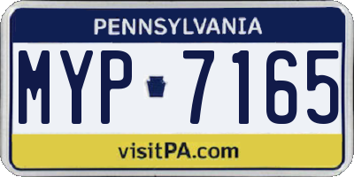 PA license plate MYP7165