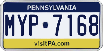 PA license plate MYP7168