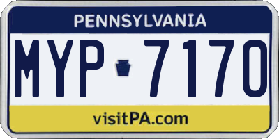 PA license plate MYP7170