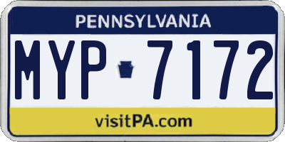 PA license plate MYP7172