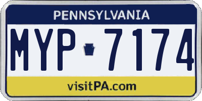 PA license plate MYP7174