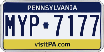 PA license plate MYP7177