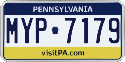 PA license plate MYP7179