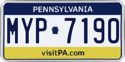 PA license plate MYP7190