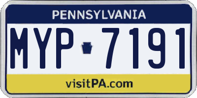PA license plate MYP7191