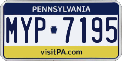 PA license plate MYP7195