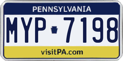 PA license plate MYP7198
