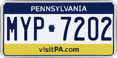 PA license plate MYP7202