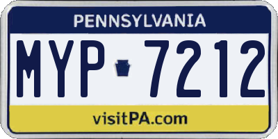 PA license plate MYP7212