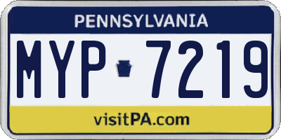 PA license plate MYP7219