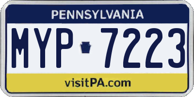 PA license plate MYP7223