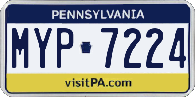 PA license plate MYP7224