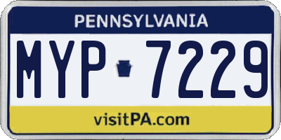 PA license plate MYP7229