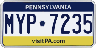 PA license plate MYP7235