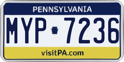 PA license plate MYP7236