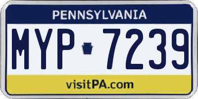 PA license plate MYP7239